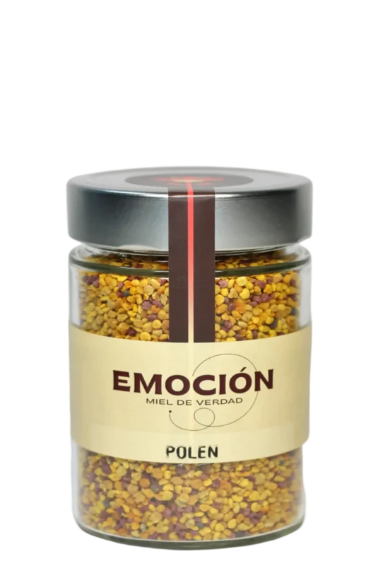 Polen de abeja natural de la region de Murcia España, envasado por la empresa Miel Emoción.
