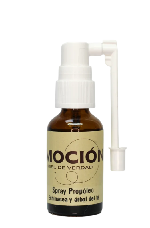 propóleo en spray para la garganta, echo naturalmente en miel emoción