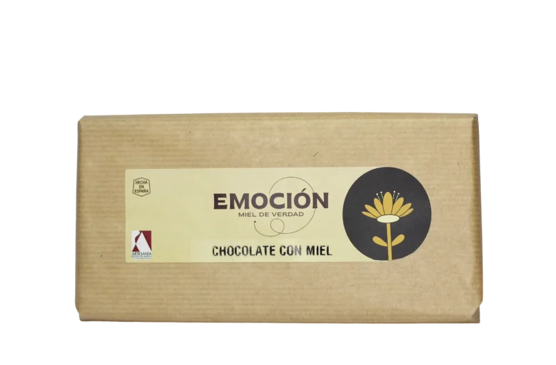 Chocolate negro endulzado con miel, realizado de forma artesana