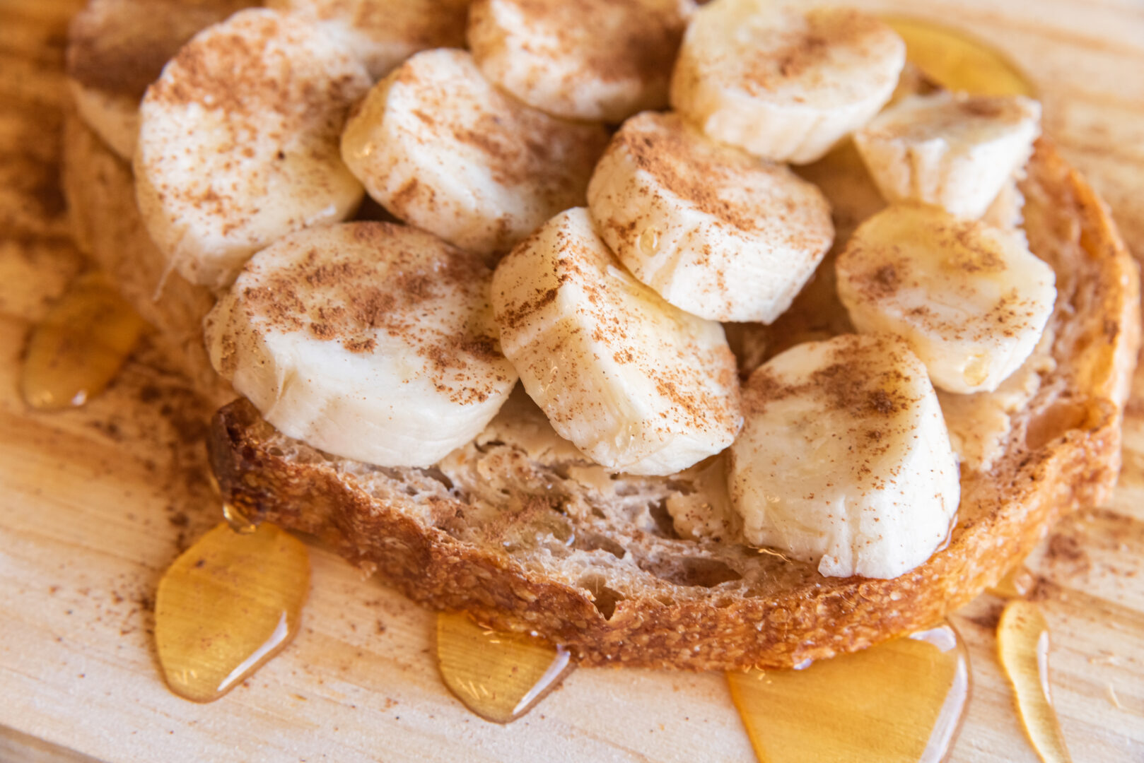 tostada platano miel